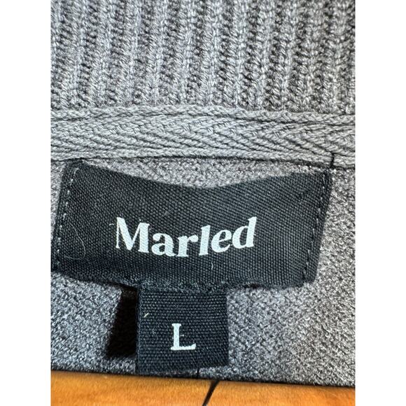 Marled Men’s Large NWT Grey Sweater 1/4 Zip W/crewed Collar. - Picture 4 of 4